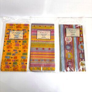 Marcel Schurman Tissue Paper Birthday Everyday Colorful Lot 3, Each 4 Sheets